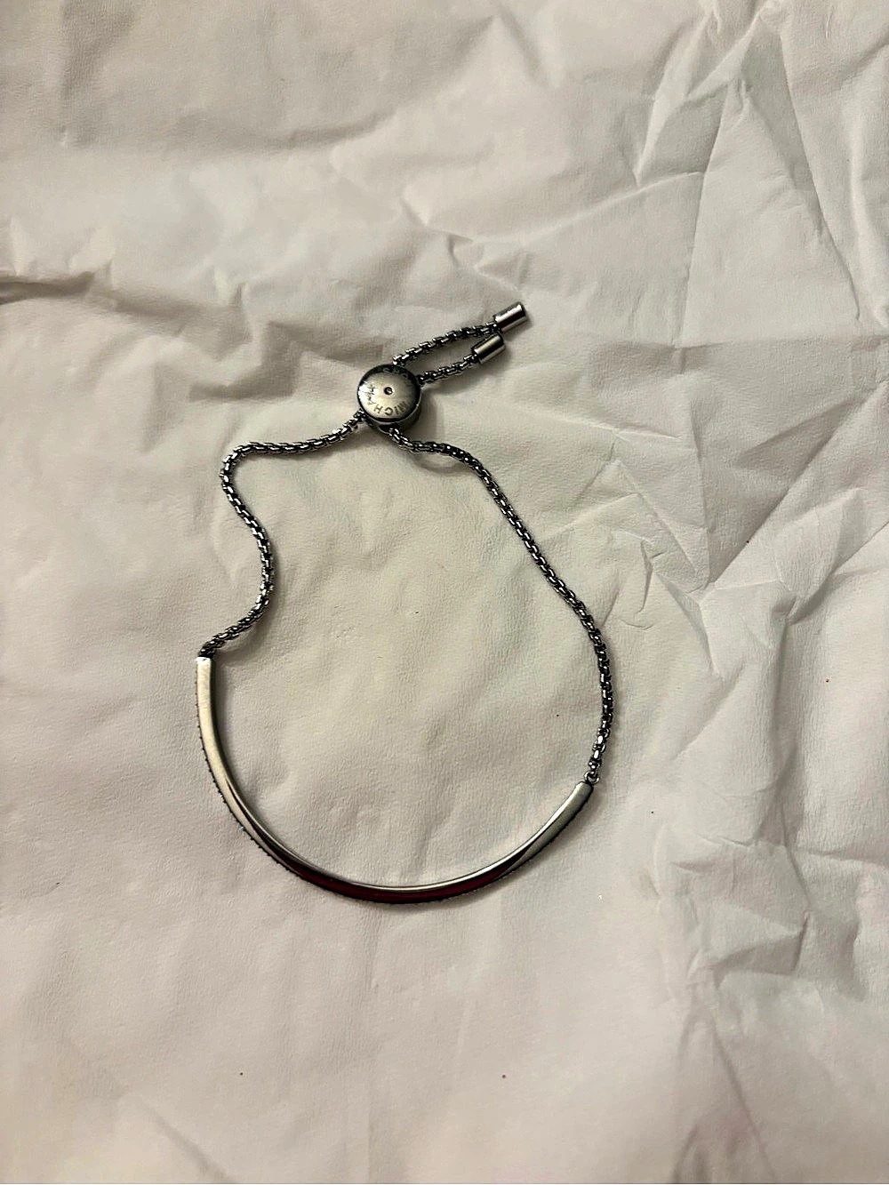 Michael Kors Pavé Bar Slider Bracelet Silver & Red